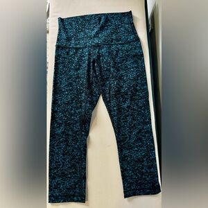 lululemon athletica Black with Teal Marbled High-Rise Leggings